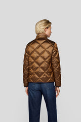 BROWN ZIPPERED QUILTED JACKET