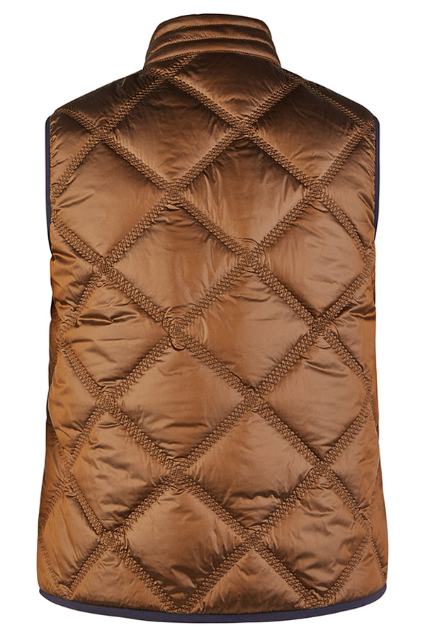 BROWN METALLIC QUILTED VEST