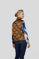 BROWN METALLIC QUILTED VEST