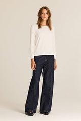 IVORY HOTFIX DETAIL KNIT T-SHIRT