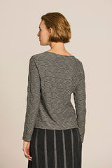 LIGHT GREY WAVE JACQUARD VISCOSE T-SHIRT