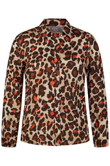 ANIMAL PRINT BUTTONED BLOUSE