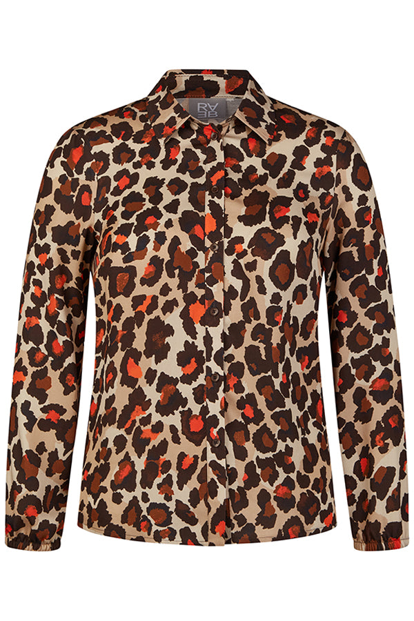 ANIMAL PRINT BUTTONED BLOUSE