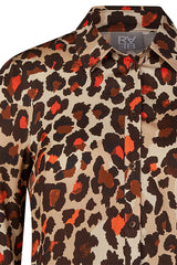 ANIMAL PRINT BUTTONED BLOUSE