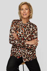 ANIMAL PRINT BUTTONED BLOUSE