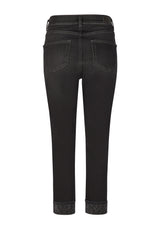 STUDDED HEM SKINNY JEANS