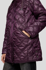 PURPLE QUILTED HOODED JACKET
