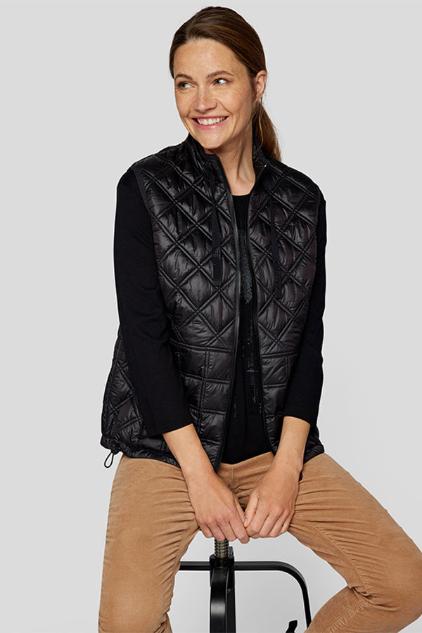 BLACK QUILTED VEST