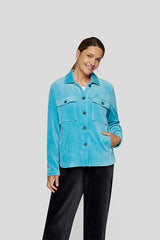 BLUE BUTTONED CORDUROY JACKET