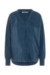 ILEA DARK BLUE SILK BLOUSE