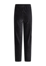 GREY ELASTIC WAIST CORDUROY TROUSERS