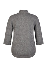 GREY KNIT 3/4 SLEEVED CARDIGAN