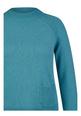 BLUE KNIT CREWNECK SWEATER