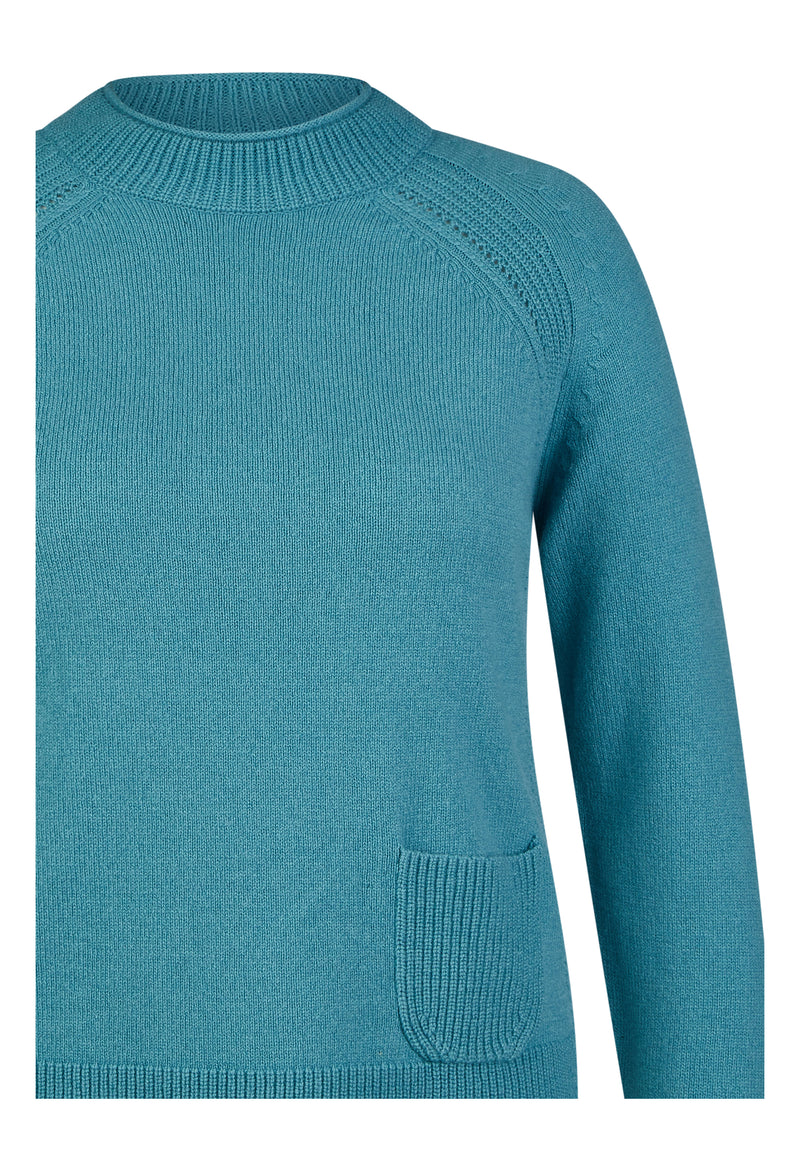 BLUE KNIT CREWNECK SWEATER