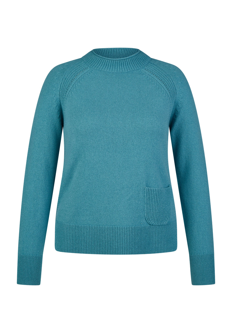 BLUE KNIT CREWNECK SWEATER