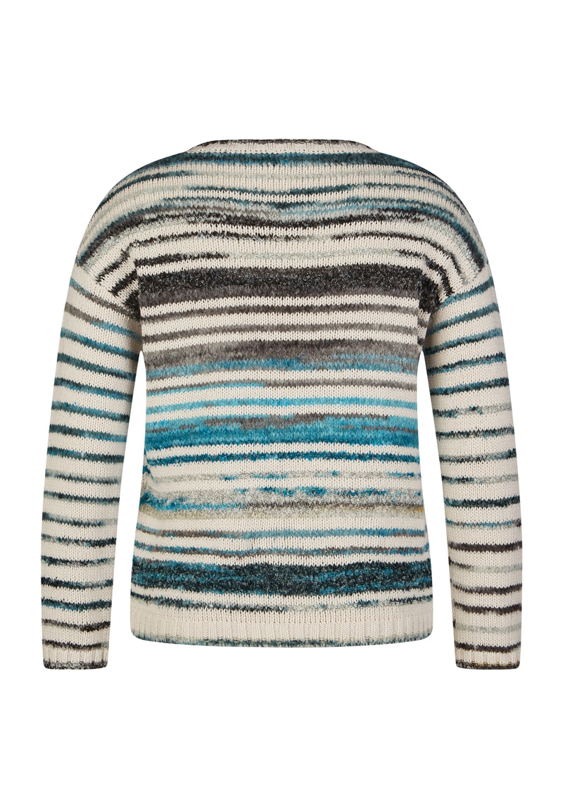 BLUE STRIPED KNIT SWEATER