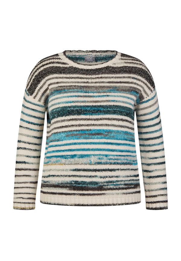 BLUE STRIPED KNIT SWEATER