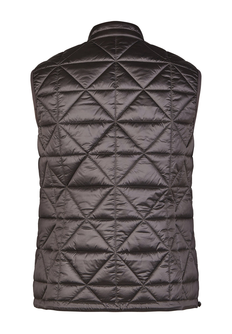 GREY SLEEVELESS QUILTED VEST