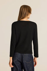 BLACK HOTFIX DETAIL KNIT T-SHIRT