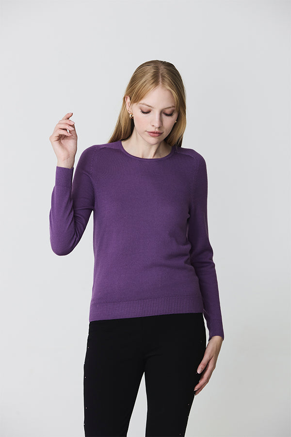 BASIC PURPLE CREWNECK SWEATER