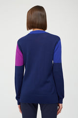 INTARSIA TRI COLOR COLORBLOCK SWEATER