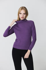 BASIC PURPLE TURTLENECK SWEATER