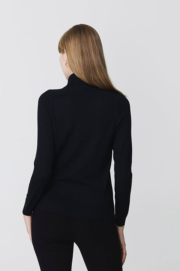 BASIC BLACK TURTLENECK SWEATER