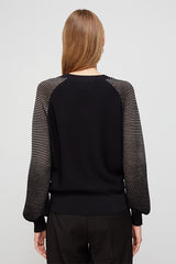 LUREX SLEEVE MILANO V-NECK SWEATER