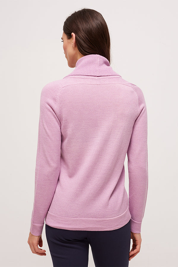 LILAC COWL NECK SWEATER