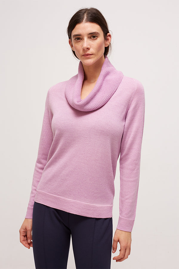 LILAC COWL NECK SWEATER