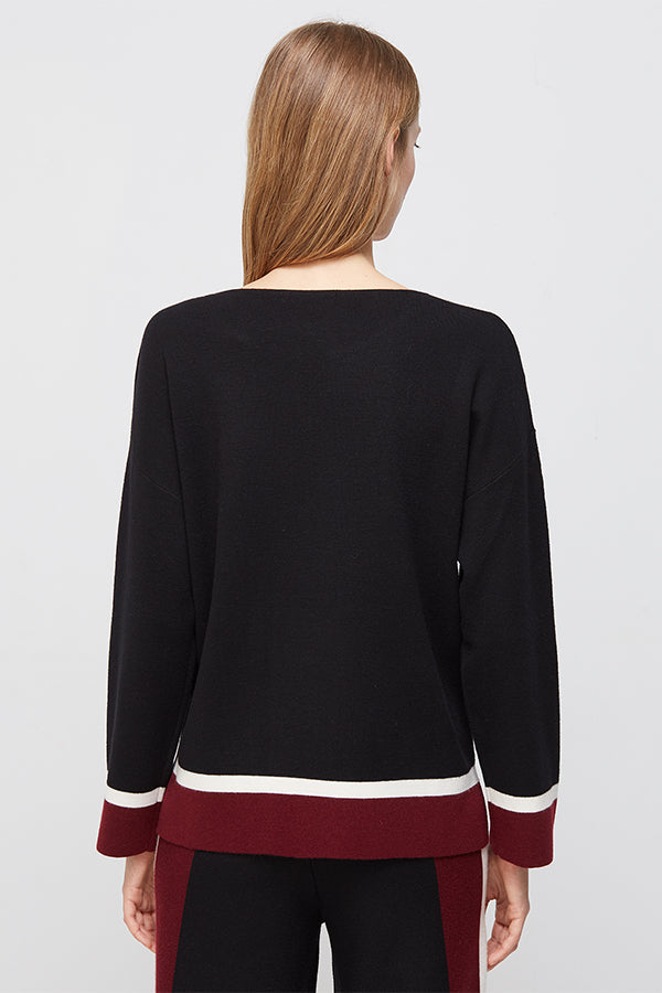 TWO-TONE DETAIL MILANO SWEATER