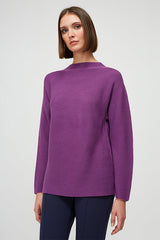 PURPLE FUNNEL NECK OTTOMAN SWEATER