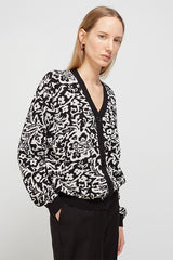 FLORAL JAQUARD CARDIGAN