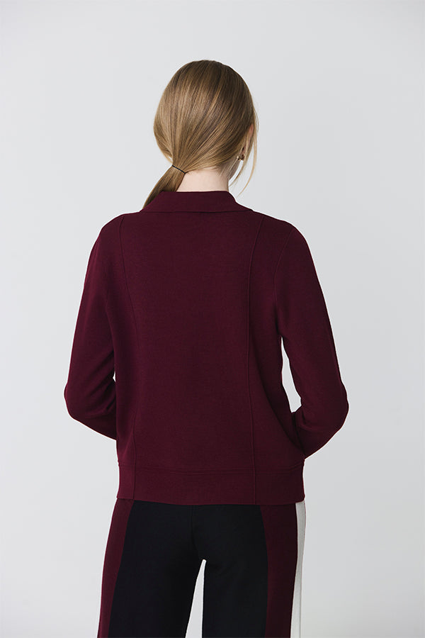 BURGUNDY BUTTONED MILANO JACKET