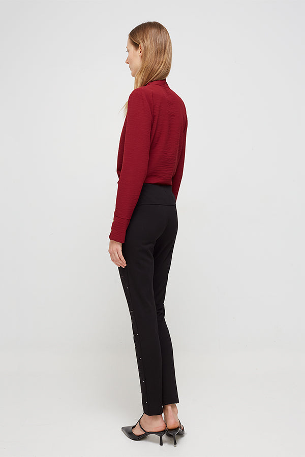 SWAROSKY DETAIL STRETCH SLIM TROUSERS