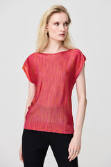 PINK SEAMLESS STRIPE EFFECT SLEEVELESS SWEATER