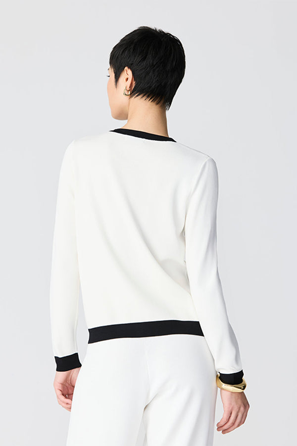 WHITE CONTRAST MILANO CARDIGAN