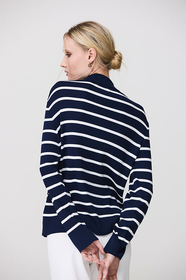 NAVY STRIPED CARDIGAN