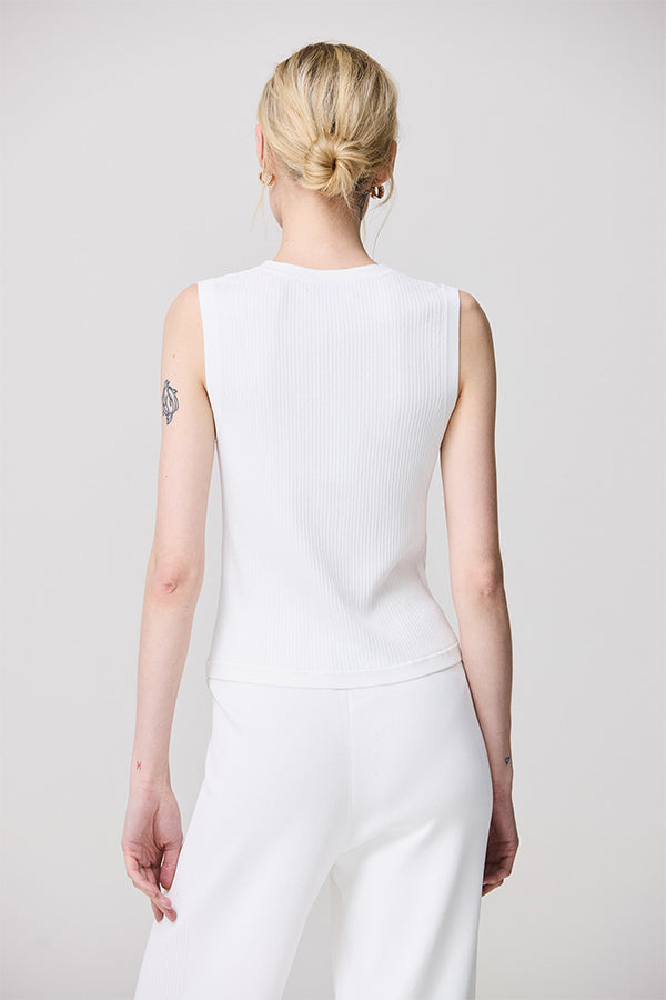 WHITE SIDE RIB DETAIL MILANO VEST