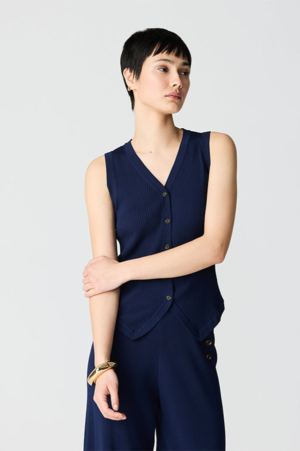 NAVY SIDE RIB DETAIL MILANO VEST