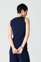 NAVY SIDE RIB DETAIL MILANO VEST