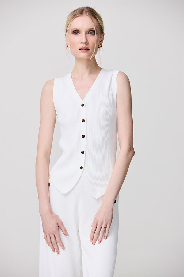 WHITE SIDE RIB DETAIL MILANO VEST