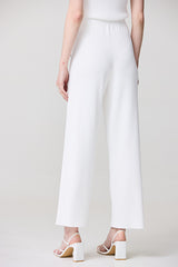 WHITE SIDE RIB DETAIL BUTTONED MILANO TROUSERS