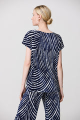 PRINTED PLEATED T-SHIRT