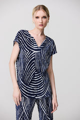 PRINTED PLEATED T-SHIRT