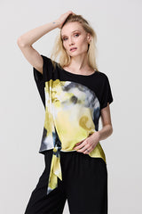 PRINTED SIDE BOW T-SHIRT