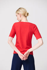 RED RING V-NECK BASIC T-SHIRT