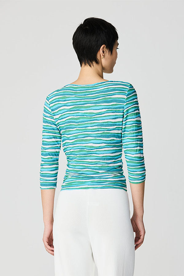 TEXTURED TRICOLOR CREWNECK T-SHIRT