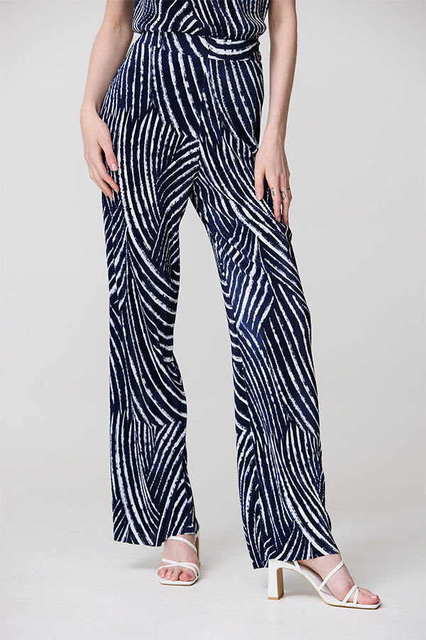 PRINTED WIDE PLEATED TROUSERS