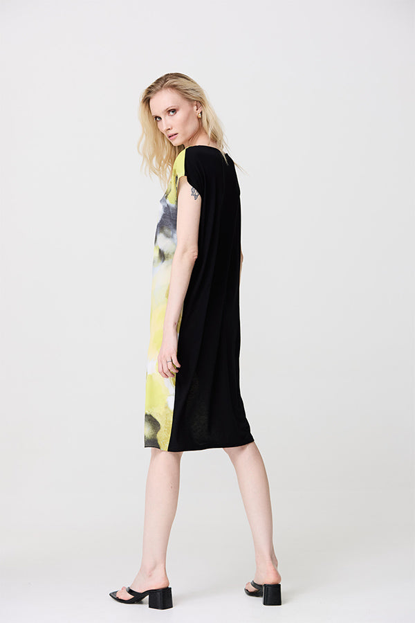 PRINTED V-NECK MIDI DRESS